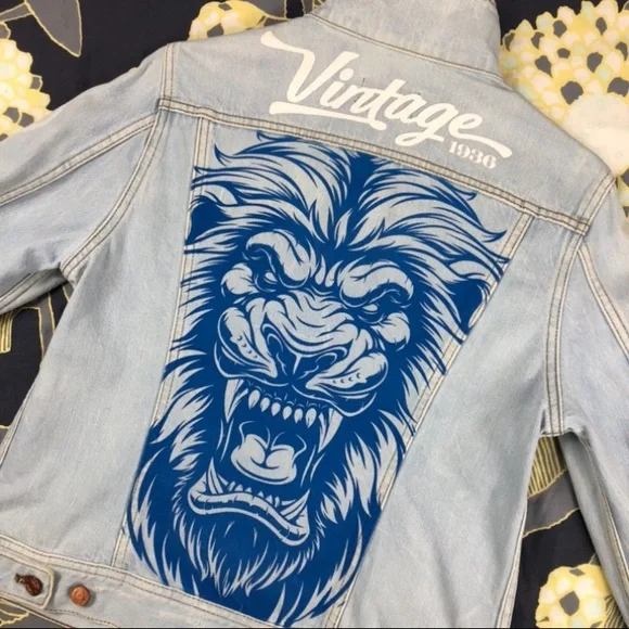 J.Crew brand, custom designed, vintage washed denim jacket.